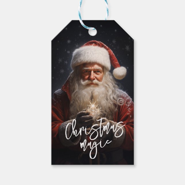 "Christmas Magic" Santa Claus  Gift Tags (Front)