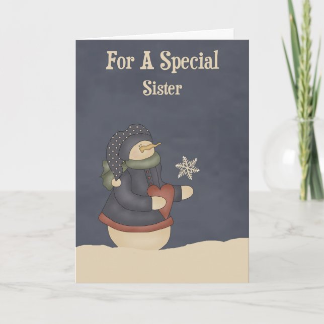 Christmas Magic Snowflake Sister Holiday Card (Front)