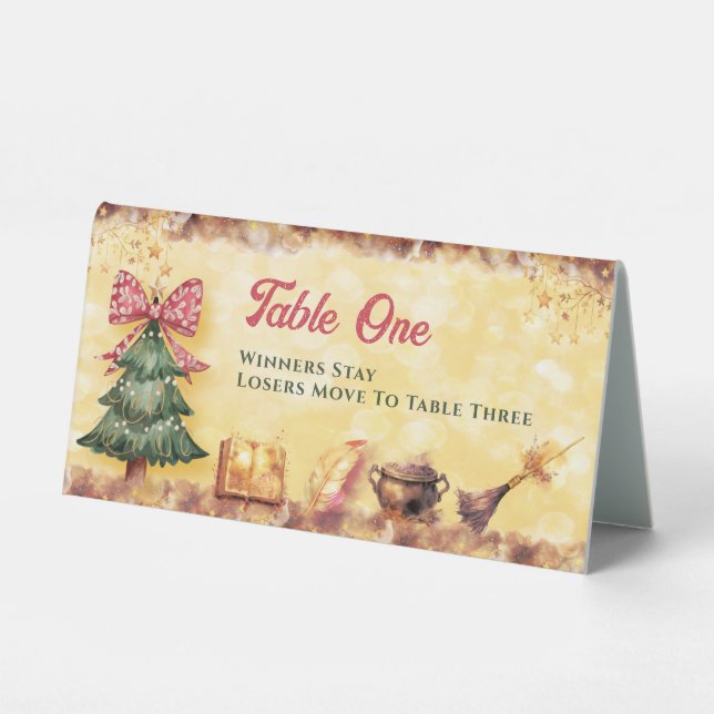 Christmas Magic Table One Bunco Table Tent (Front)