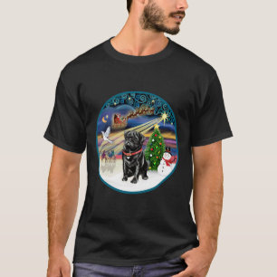 Christmas Magic with a Black Pug Classic  822 T-Shirt