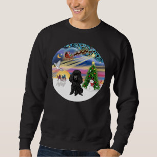 Christmas Magic With A Miniature Or Toy Poodle Bla Sweatshirt