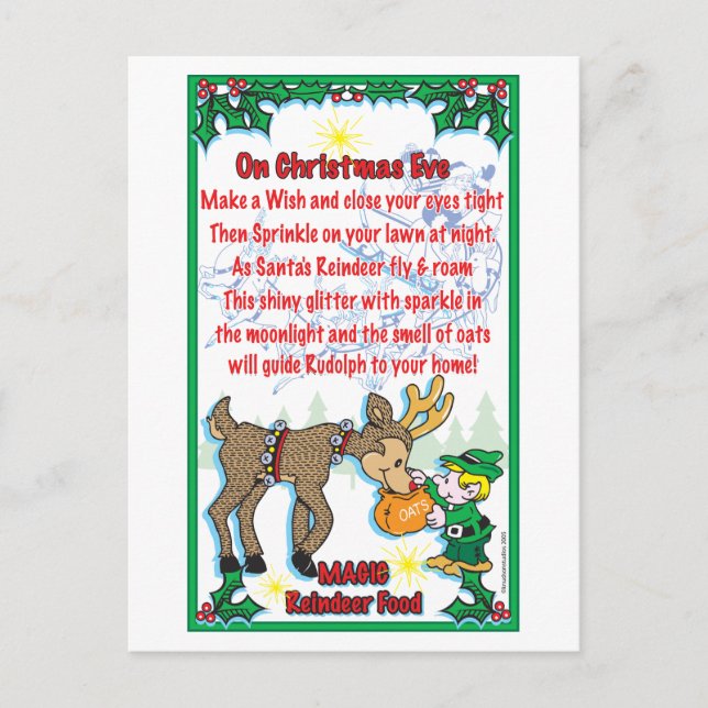 Christmas Magical Reindeer Food Holiday Postcard (Front)