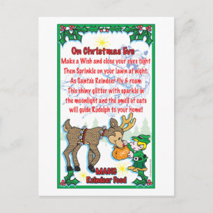 Christmas Magical Reindeer Food Holiday Postcard