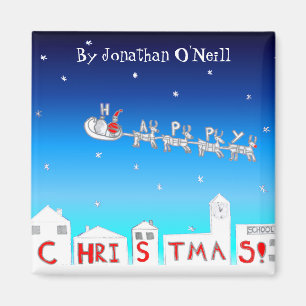 Christmas Magnet- Santa By Jonathan O'Neill Magnet