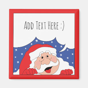 Christmas Magnet Square Santa Says