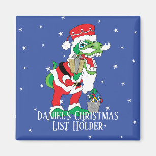 Christmas Magnet Square TySANTAsaurus Rex