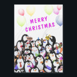 Christmas Magnetic Card Penguins Party Celebration<br><div class="desc">Merry Christmas - Happy Penguins Party Cartoon Painting - Cute Funny Penguin Celebration - Choose / Add Your Unique Text / Font / Colour - Make Your Special Gift - Resize and move or remove and add elements / image with Customisation tool ! Painting and Design by MIGNED. You can...</div>