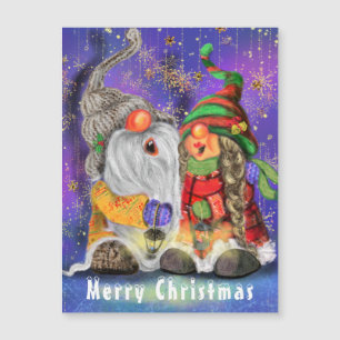 Christmas Magnetic Card with Gnomes Singing Gnomes