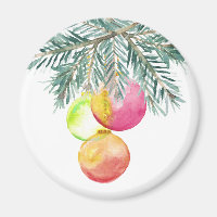 Christmas Magnets Watercolor Baubles
