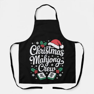 Christmas Mahjong Crew Santa Hat Holly Tiles Xmas Apron