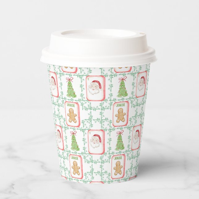 Christmas Mahjong Tiles Paper Cups (Front)