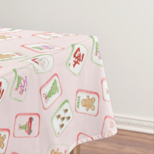 Christmas Mahjong Tiles Tablecloth