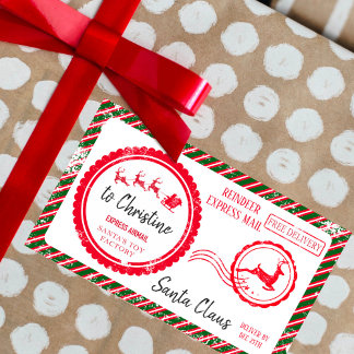 Christmas Mail From Santa North Pole Delivery Rectangular Sticker