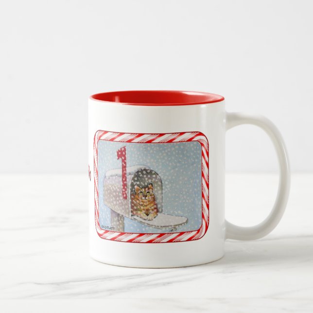 Christmas Mailbox Cat Mug (Right)