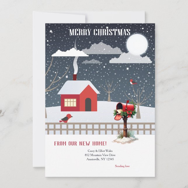 Christmas Mailbox Holiday Greeting Card (Front)