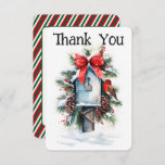 Christmas Mailbox Postal Carrier Thank You Card<br><div class="desc">Thank your customers this holiday season for their kind gifts of appreciation with these personalised thank you note cards.</div>