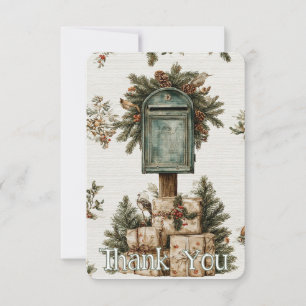 Christmas Mailbox Postal Carrier Thank You Card