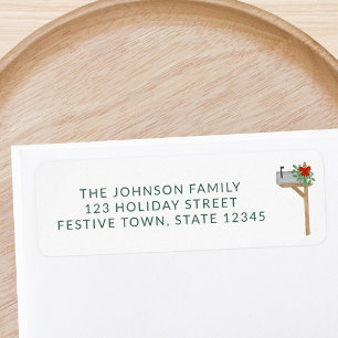 Christmas Mailbox Return Address Return Address Label