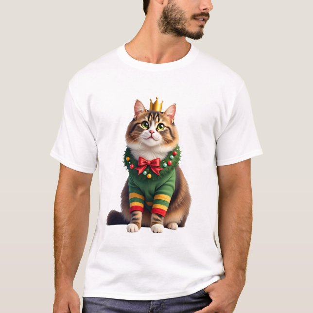 Christmas Maine Coon American Longhair (1) T-Shirt (Front)
