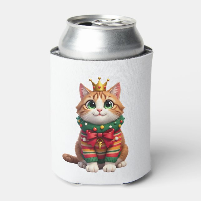 Christmas Maine Coon American Longhair (4) Can Cooler (Can Front)