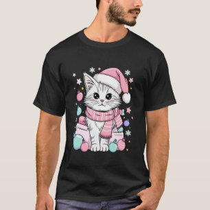 Christmas Maine Coon Cat Pet Xmas Santa Hat T-Shirt