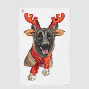 Christmas Malinois dog Hand Towel