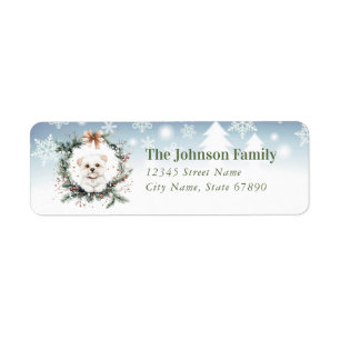 Christmas Maltese Dog Return Address Labels
