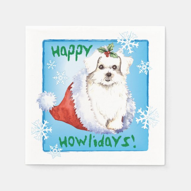Christmas Maltese Napkin (Front)