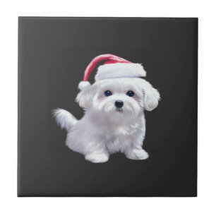 Christmas Maltese - Perfect For Animal Lovers Clas Ceramic Tile