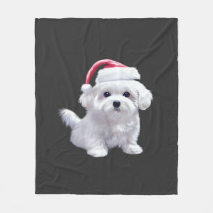 Christmas Maltese - Perfect For Animal Lovers Clas Fleece Blanket