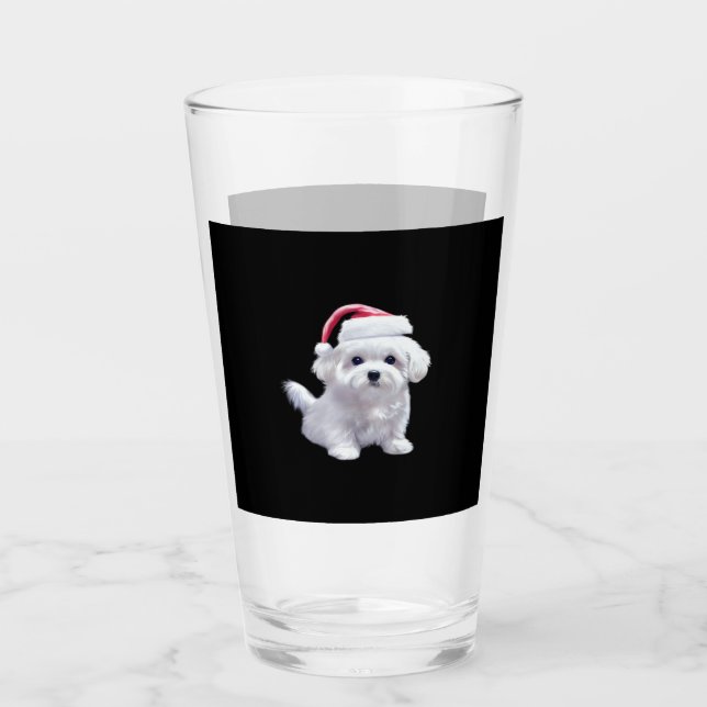 Christmas Maltese - Perfect For Animal Lovers Clas Glass (Front)