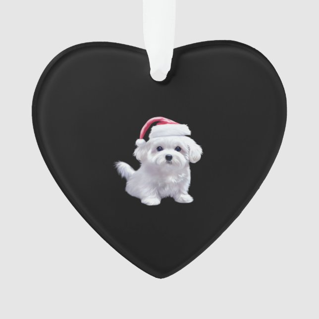 Christmas Maltese - Perfect For Animal Lovers Clas Ornament (Front)