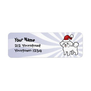 Christmas Maltese (puppy cut) Return Address Label