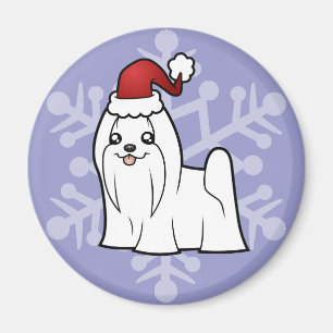 Christmas Maltese (show cut) Magnet