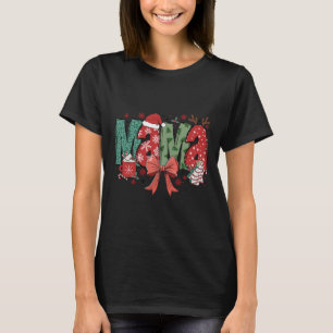 Christmas Mama Coquette Bow Mama Claus Christmas T T-Shirt