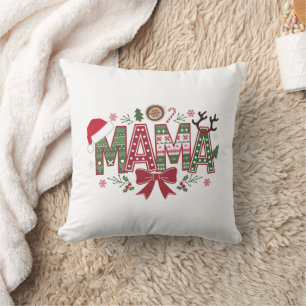 Christmas Mama Coquette Bow Mama Claus Tree Cake  Cushion