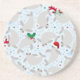 christmas manatee coaster