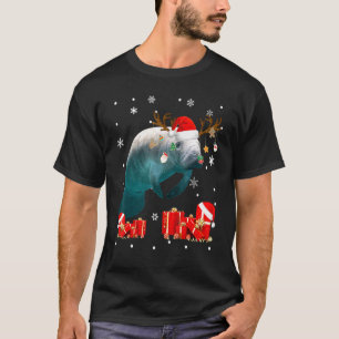 Christmas Manatee Funny Santa Reindeer Manatee Lov T-Shirt