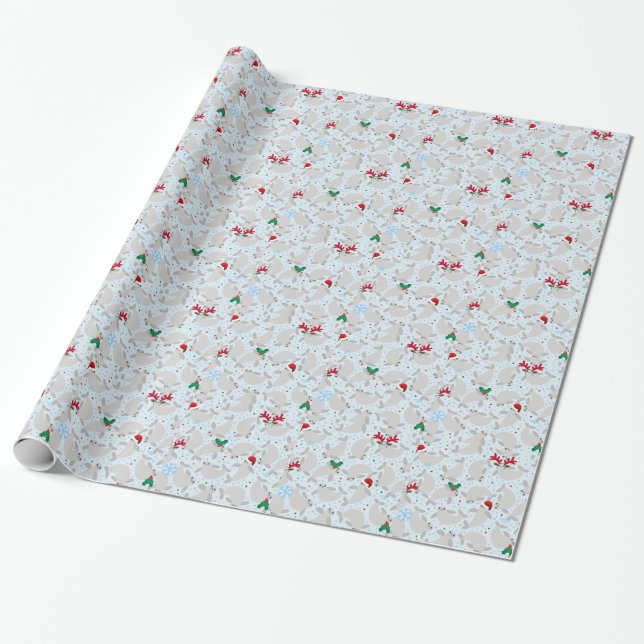 christmas manatee wrapping paper (Unrolled)