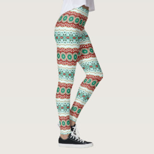 Christmas Mandala Kaleidoscope Medallion Stripes Leggings