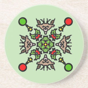 Christmas Mandala Pattern Coaster