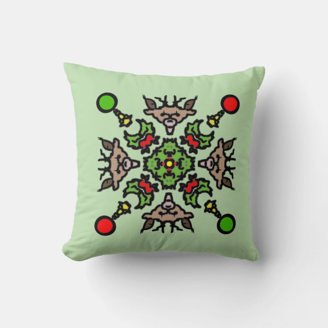 Christmas Mandala Pattern Cushion (Front)