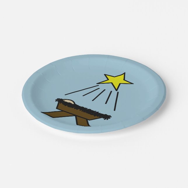 Christmas Manger Paper Plate (Angled)
