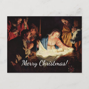 Christmas Manger Scene Postcard