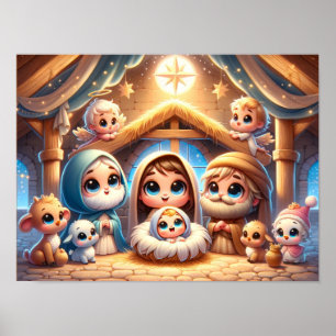 Christmas Manger Scene Poster