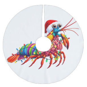 Christmas Mantis Shrimp Odontodactylus Colourful Brushed Polyester Tree Skirt