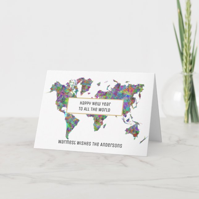 Christmas MAP Greeting Card New Year Personalised (Front)