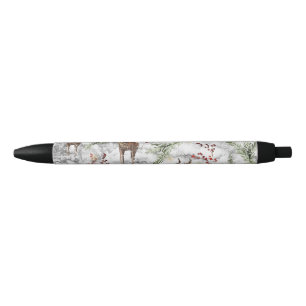 Christmas Marble Reindeer Decoration Xmas Pattern Black Ink Pen