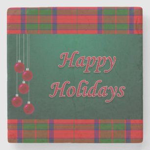 Christmas Marble Stone Coaster, Happy Holidays Stone Coaster