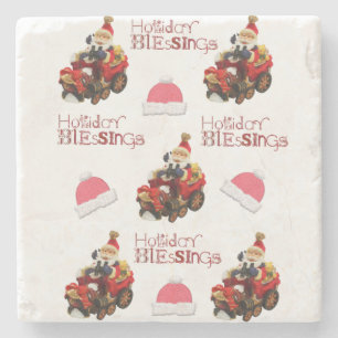 Christmas Marble Stone Coaster, Holiday Blessings Coaster